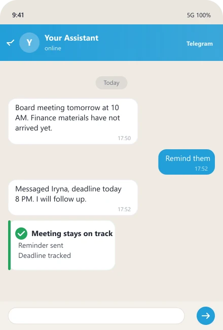 Assistant chases a deadline before the board meeting