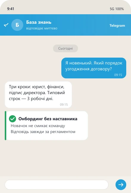 ШІ пояснює новачку порядок узгодження договору