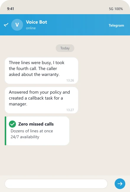 Voice bot takes the call when all human lines are busy