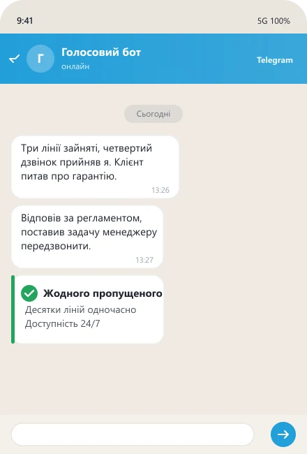 Голосовий бот приймає дзвінок, коли всі лінії зайняті